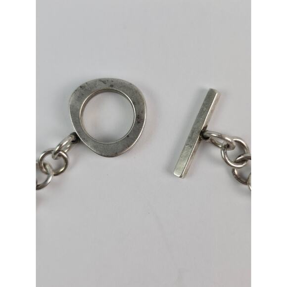 Vintage Large satin polish Sterling silver bead Bib necklace Choker Mexico 15.5" - Picture 4 of 15